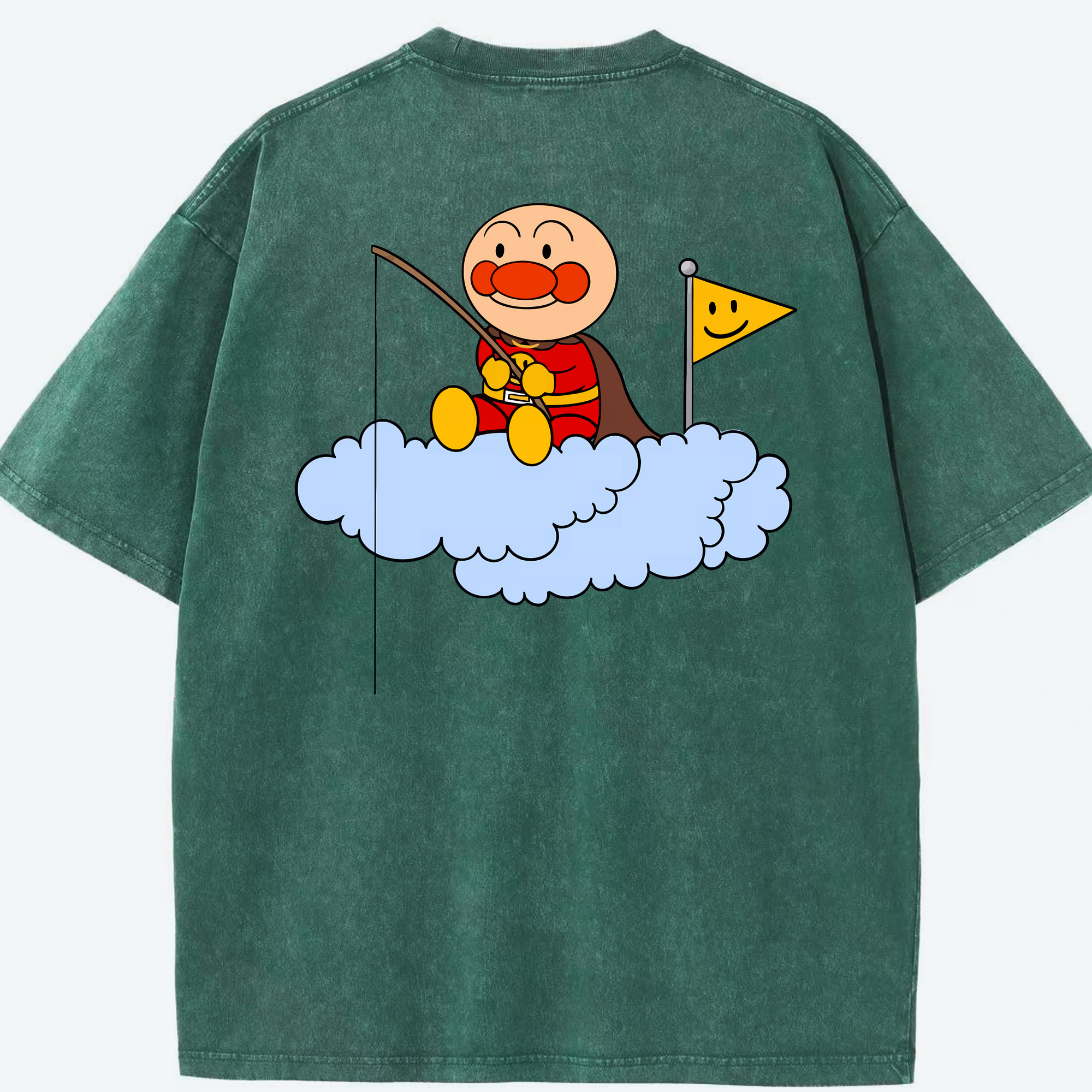（画像用） アンパンマン Anpanman 綿100% ヴィンテージ風 半袖Tシャツ（背面プリント）